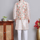 Printed Nehru Jacket & Kurta Pyjama Set ( JOKPWC 5148C 4122Cream )