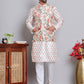 Printed Nehru Jacket & Kurta Pyjama Set ( JOKPWC 5148C 4122Cream )