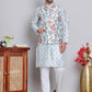 Printed Nehru Jacket & Kurta Pyjama Set ( JOKPWC 5148F 4122Firozi )
