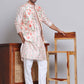 Printed Nehru Jacket & Kurta Pyjama Set ( JOKPWC 5148G 4122Golden )