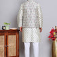 Printed Nehru Jacket & Kurta Pyjama Set ( JOKPWC 5148P 4122Pista )