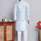 Printed Nehru Jacket & Kurta Pyjama Set ( JOKPWC 5148S 4122Sky )
