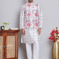 Printed Nehru Jacket & Kurta Pyjama Set ( JOKPWC 5148W 4122White )