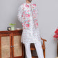Printed Nehru Jacket & Kurta Pyjama Set ( JOKPWC 5148W 4122White )