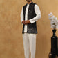 Men Solid Kurta Pyjama with Velvet Waistcoat ( 65KPWC 5509W 4148Black )