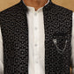 Men Solid Kurta Pyjama with Velvet Waistcoat ( 65KPWC 5509W 4148Black )