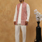 Men Solid Kurta Set with Velvet Embroidered Waistcoat ( 65KPWC 5509W 4149Magenta )