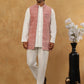 Men Solid Kurta Set with Velvet Embroidered Waistcoat ( 65KPWC 5509W 4149Magenta )