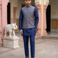 Men's Ethnic Woven Design Nehru Jacket with Kurta Pyjama ( JOKPWC 5586N 4072Brown )