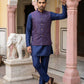Men's Ethnic Woven Design Nehru Jacket with Kurta Pyjama ( JOKPWC 5586N 4072Maroon )
