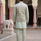 Men Ethnic Embossed Nehru Jacket Kurta Pyjama Set ( JOKPWC 5586Pi 4133Pista )