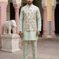 Men Ethnic Embossed Nehru Jacket Kurta Pyjama Set ( JOKPWC 5586Pi 4133Pista )