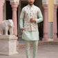 Men Ethnic Embossed Nehru Jacket Kurta Pyjama Set ( JOKPWC 5586Pi 4133Pista )