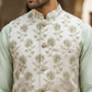 Men Ethnic Embossed Nehru Jacket Kurta Pyjama Set ( JOKPWC 5586Pi 4133Pista )