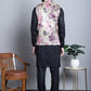 Men's Digital Print and Zari Work Nehru Jacket With Kurta Pyjama Set