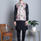 Men's Digital Print and Zari Work Nehru Jacket With Kurta Pyjama Set