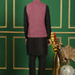 Men's Velvet Nehru Jacket With Solid Kurta Pyjama