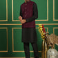 Men's Velvet Nehru Jacket With Solid Kurta Pyjama