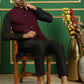Men's Velvet Nehru Jacket With Solid Kurta Pyjama