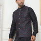 Embroidered Nehru Jacket With Solid Kurta Pyjama Set