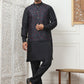 Embroidered Nehru Jacket With Solid Kurta Pyjama Set