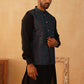 Embroidered Nehru Jacket With Solid Kurta Pyjama Set