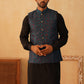 Embroidered Nehru Jacket With Solid Kurta Pyjama Set