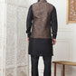 Embroidered Nehru Jacket With Solid Kurta Pyjama Set