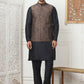 Embroidered Nehru Jacket With Solid Kurta Pyjama Set