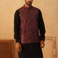 Embroidered Nehru Jacket With Solid Kurta Pyjama Set