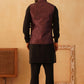Embroidered Nehru Jacket With Solid Kurta Pyjama Set