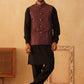 Embroidered Nehru Jacket With Solid Kurta Pyjama Set