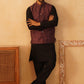 Embroidered Nehru Jacket With Solid Kurta Pyjama Set