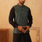 Embroidered Nehru Jacket With Solid Kurta Pyjama Set