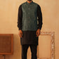Embroidered Nehru Jacket With Solid Kurta Pyjama Set