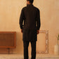 Embroidered Nehru Jacket With Solid Kurta Pyjama Set ( JOKPWC 592B 4107Black )