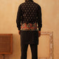 Paisley Printed Nehru Jacket With Solid Kurta Pyjama Set