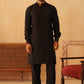 Paisley Printed Nehru Jacket With Solid Kurta Pyjama Set