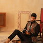 Paisley Printed Nehru Jacket With Solid Kurta Pyjama Set