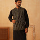 Embroidered Nehru Jacket With Solid Kurta Pyjama Set ( JOKPWC 592B 4109Black )