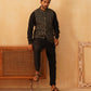 Embroidered Nehru Jacket With Solid Kurta Pyjama Set ( JOKPWC 592B 4109Black )