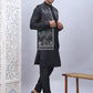 Embroidered Nehru Jacket With Solid Kurta Pyjama Set