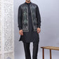 Embroidered Nehru Jacket With Solid Kurta Pyjama Set