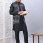 Embroidered Nehru Jacket With Solid Kurta Pyjama Set