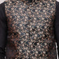 Men's Woven Design Nehru Jacket With Solid Kurta Pyjama ( JOKPWC 592B 4114Black )
