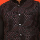 Embroidered Velvet Nehru Jacket With Solid Kurta Pyjama ( JOKPWC 592B 4123 Black )