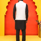 Embroidered Nehru Jacket With Solid Kurta Pyjama ( JOKPWC 592B 4124 White )