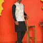 Embossed  Nehru Jacket With Solid Kurta Pyjama ( JOKPWC 592B 4130 Cream )