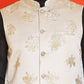 Embossed  Nehru Jacket With Solid Kurta Pyjama ( JOKPWC 592B 4130 Cream )