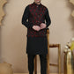 Embossed Nehru Jacket with Solid Kurta Set for Men ( JOKPWC 592B 4133 Maroon )